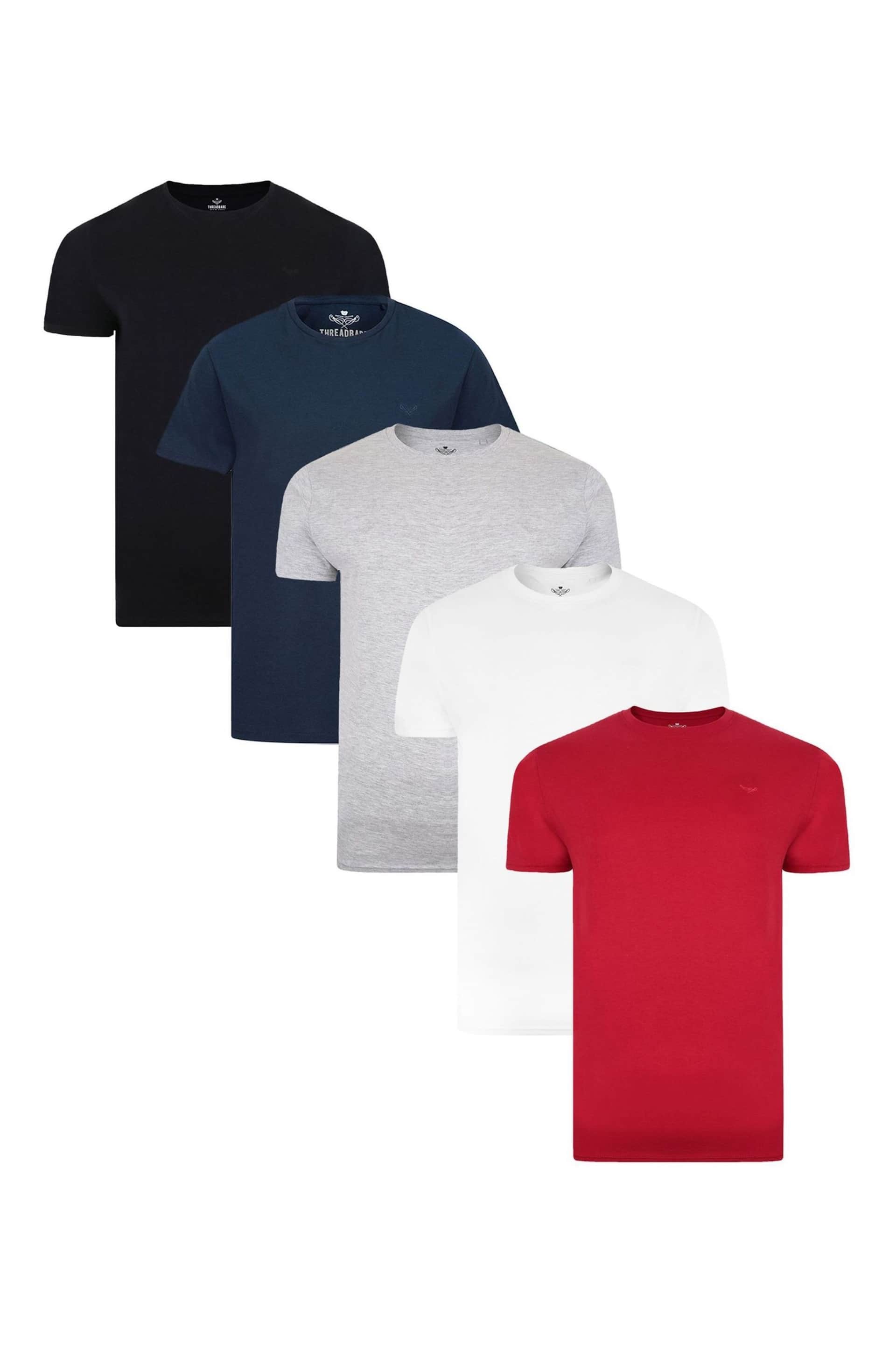 Threadbare Black Assorted T-Shirts 5 Pack - Image 1 of 3