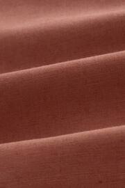 Brown Standard Collar Linen Blend Short Sleeve Shirt - Image 8 of 8