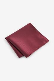 Rose Pink Textured Silk Lapel Pin And Pocket Square Set - Image 2 of 3