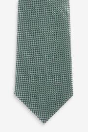 Sage Green Slim Textured Silk Tie - Image 3 of 4