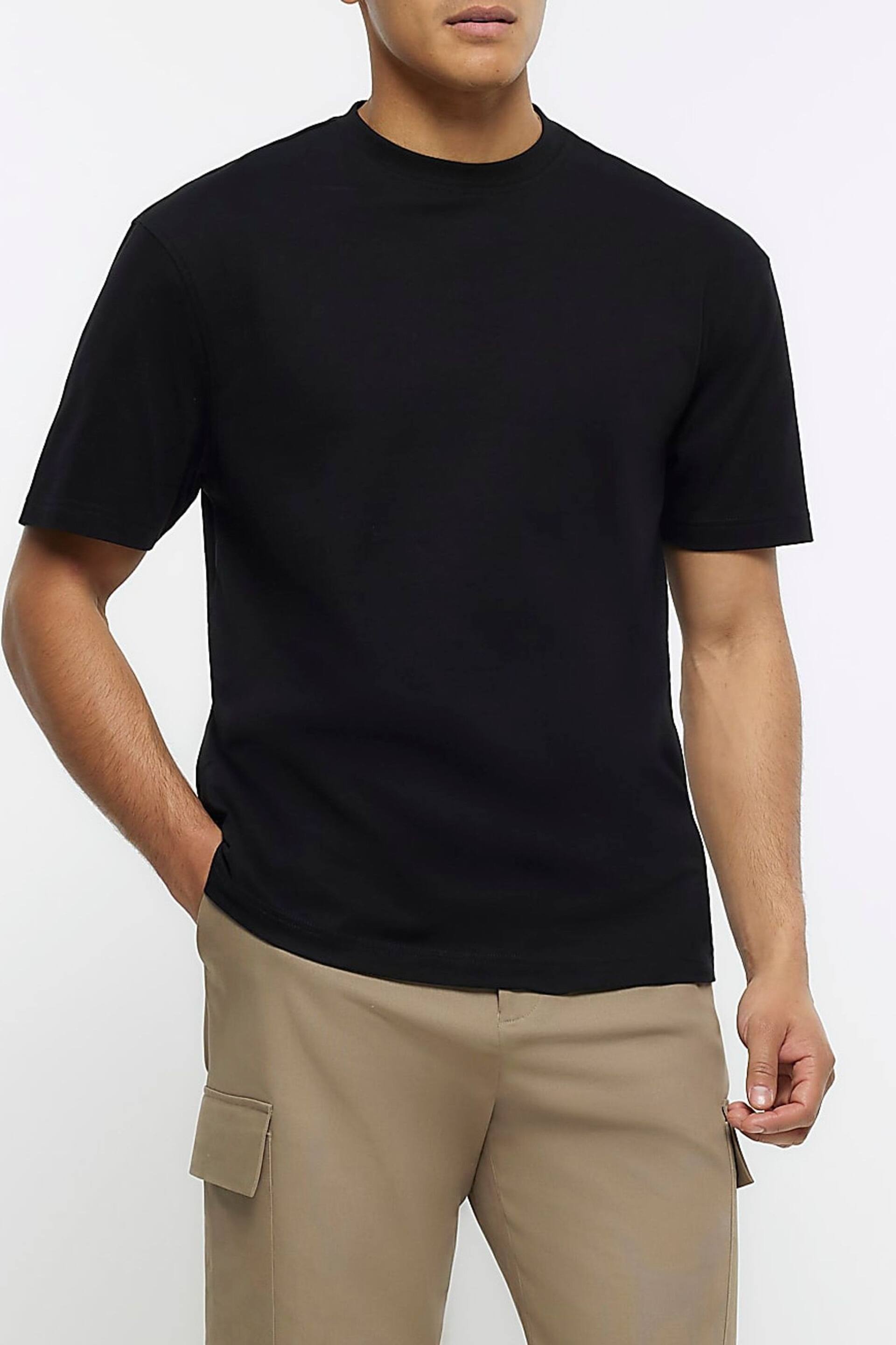 River Island Black Regular Fit T-Shirt - Image 2 of 6