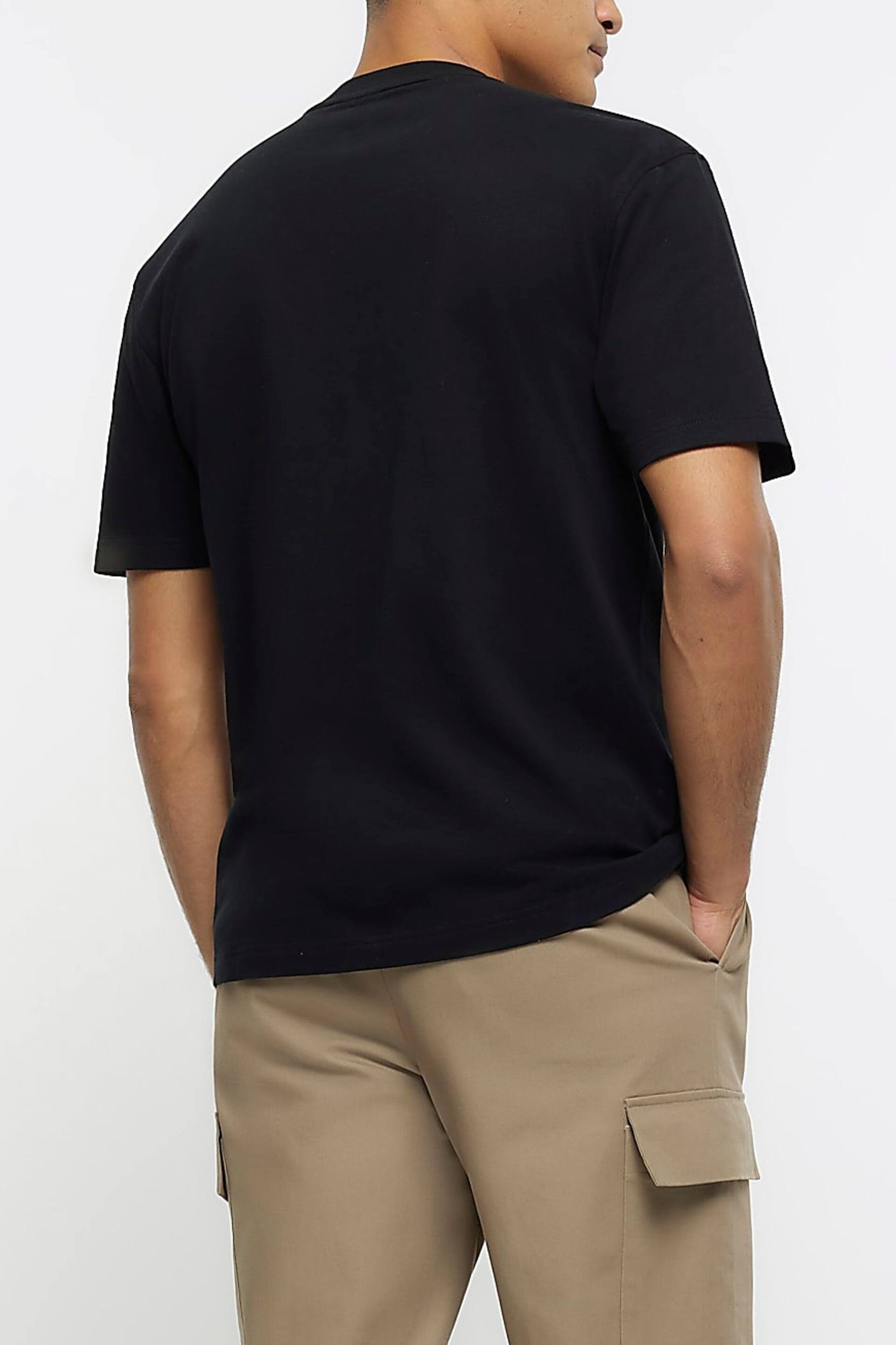 River Island Black Regular Fit T-Shirt - Image 3 of 6