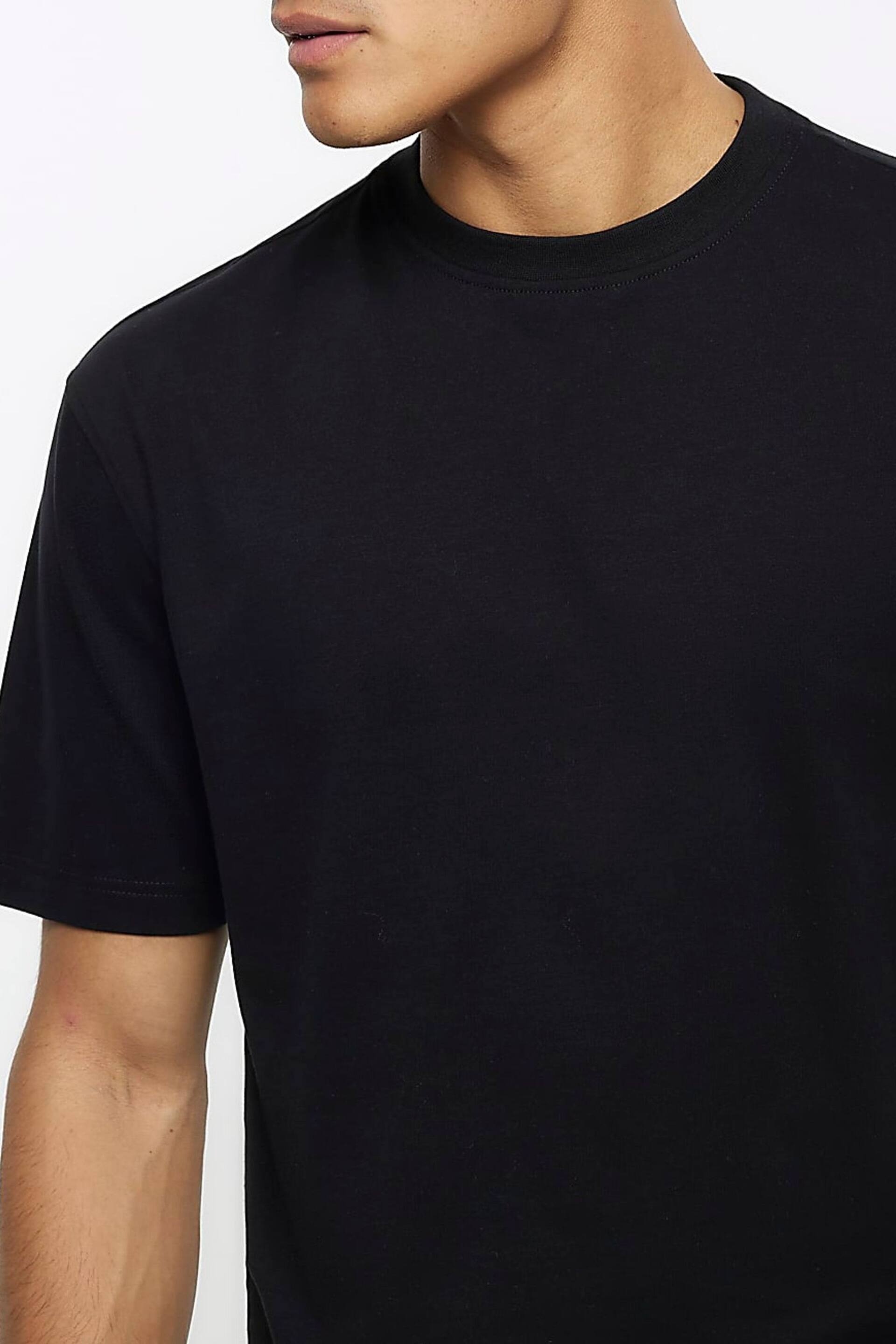 River Island Black Regular Fit T-Shirt - Image 4 of 6