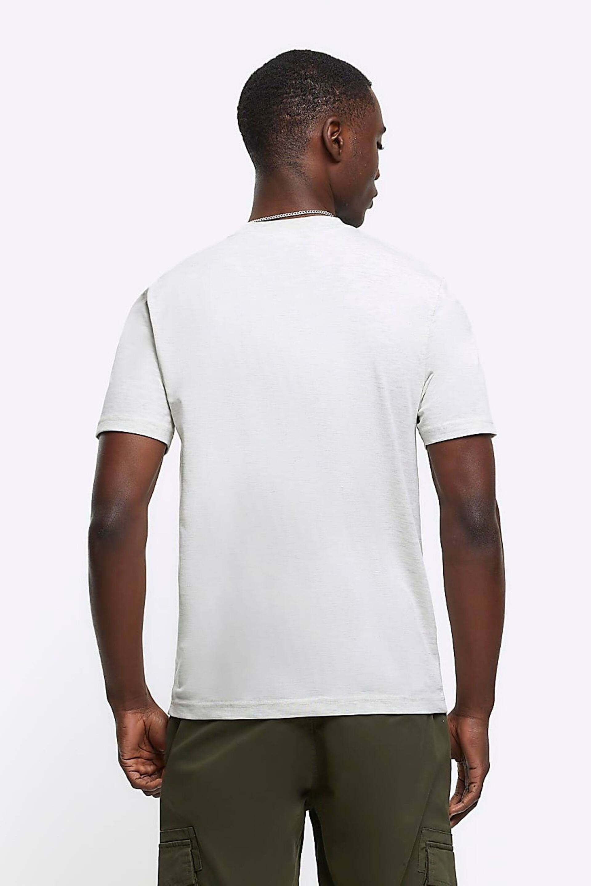 River Island Grey Slim Fit T-Shirt - Image 2 of 6