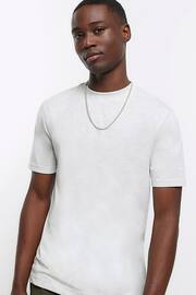 River Island Grey Slim Fit T-Shirt - Image 4 of 6