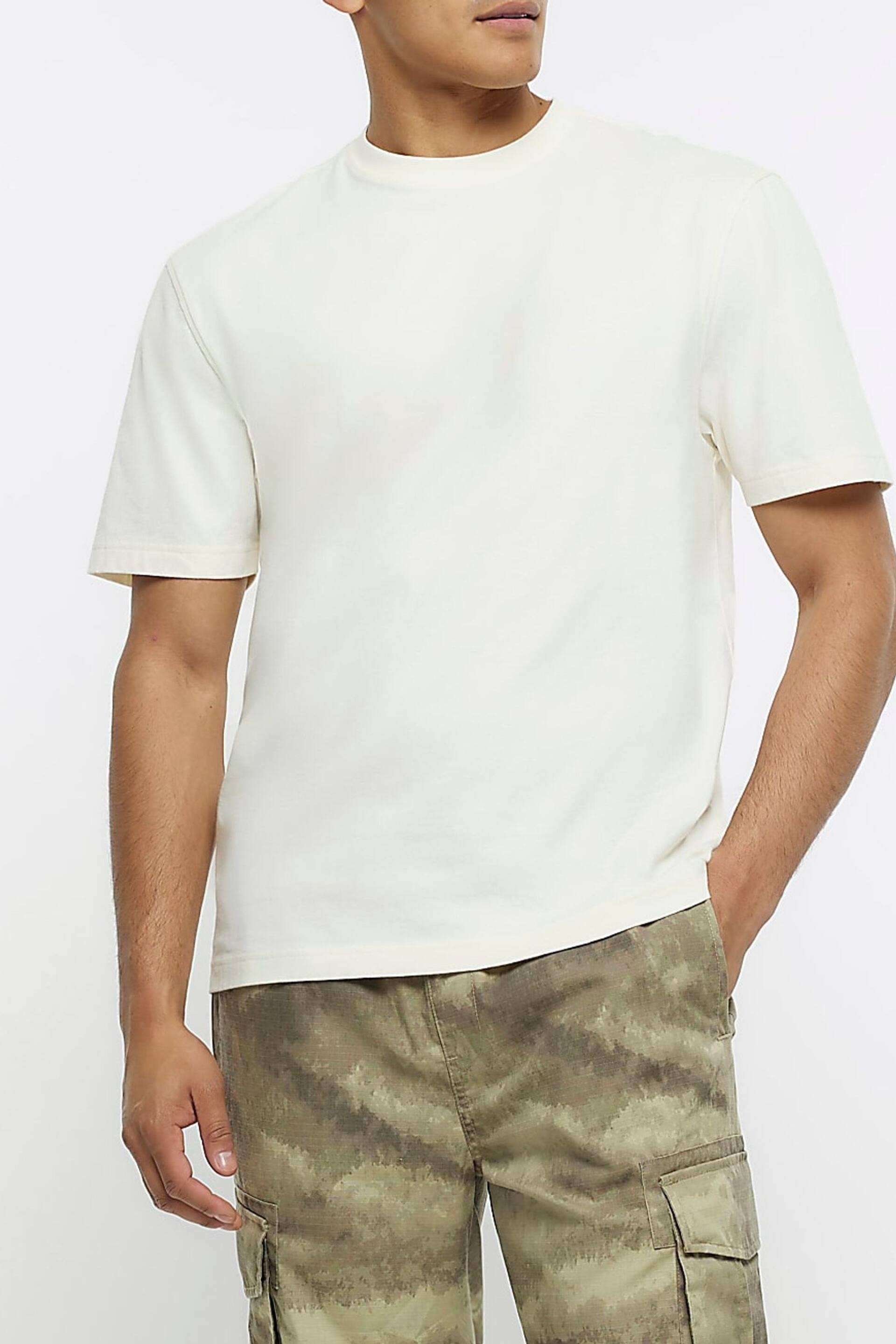 River Island White Chrome Regular Fit T-Shirt - Image 1 of 4