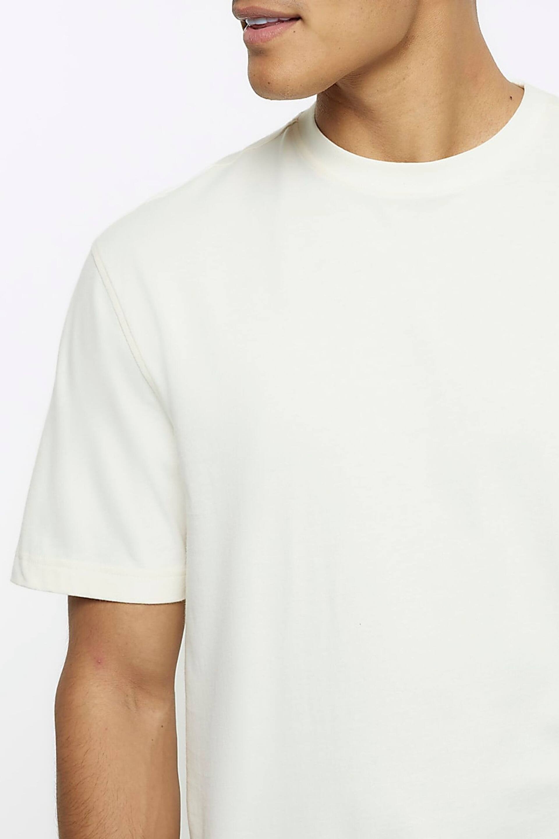 River Island White Chrome Regular Fit T-Shirt - Image 4 of 4