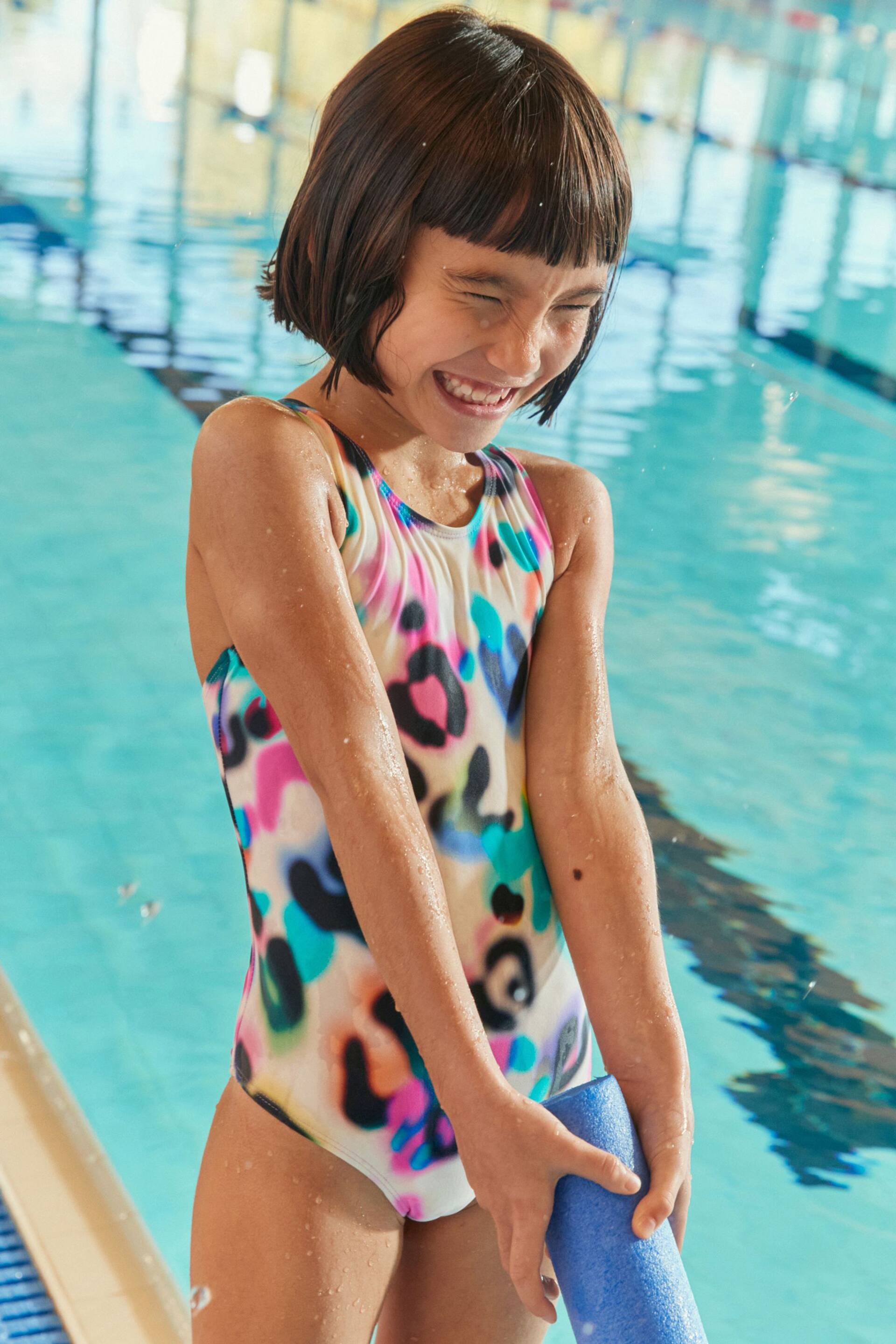 Multi Bright Animal Print Sports Swimsuit (3-16yrs) - Image 3 of 8