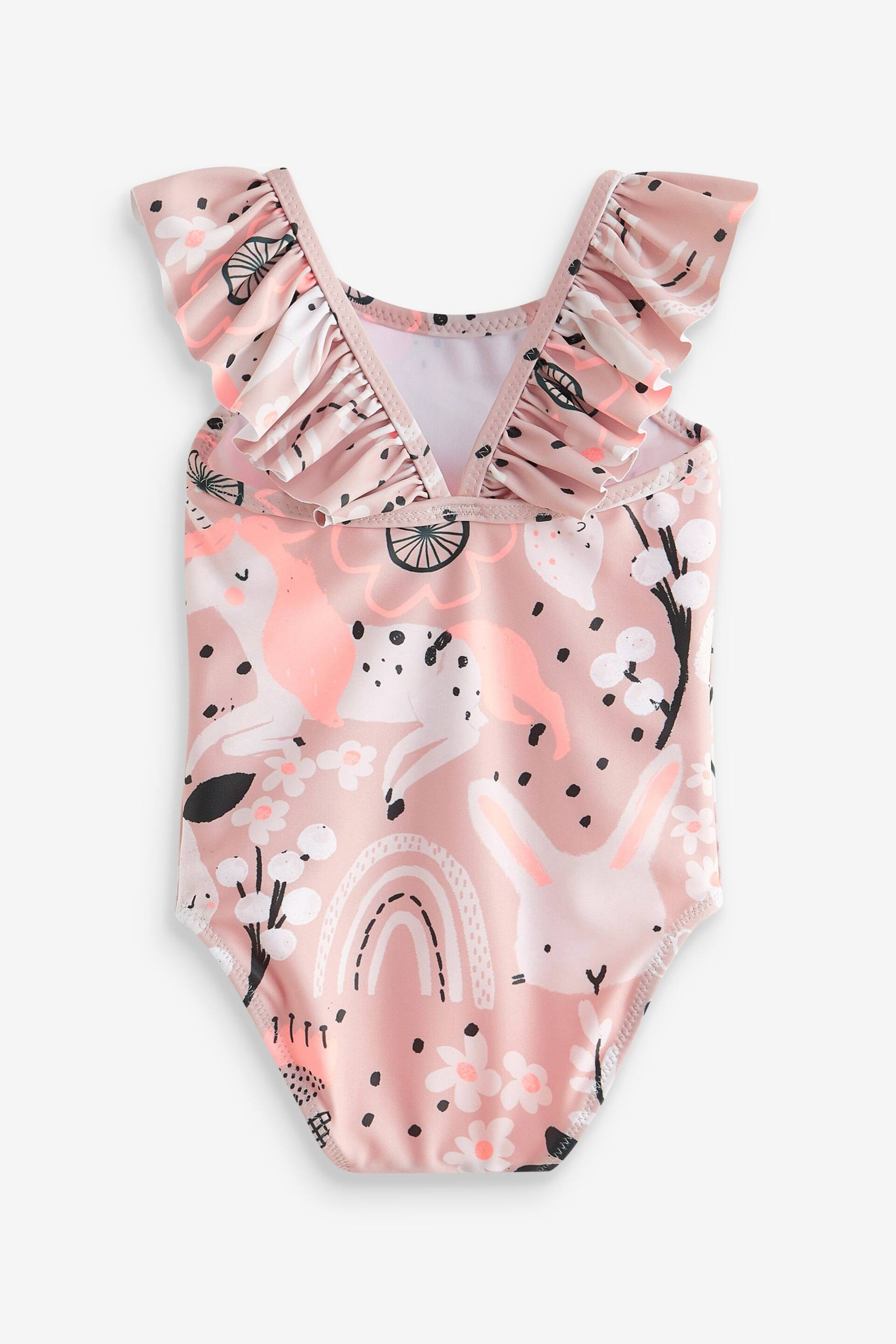 Pink Character Frill Sleeve Swimsuit (3mths-7yrs) - Image 5 of 6