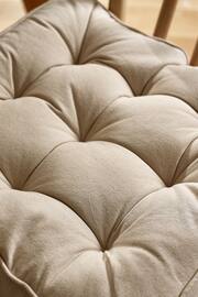 Natural Linen-Look Padded Cotton Seat Pad - Image 2 of 4