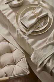 Natural Linen-Look Padded Cotton Seat Pad - Image 3 of 4