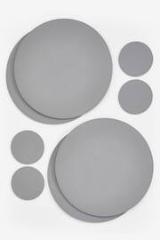 Set of 4 Grey Reversible Faux Leather Placemats and Coasters Set - Image 4 of 5