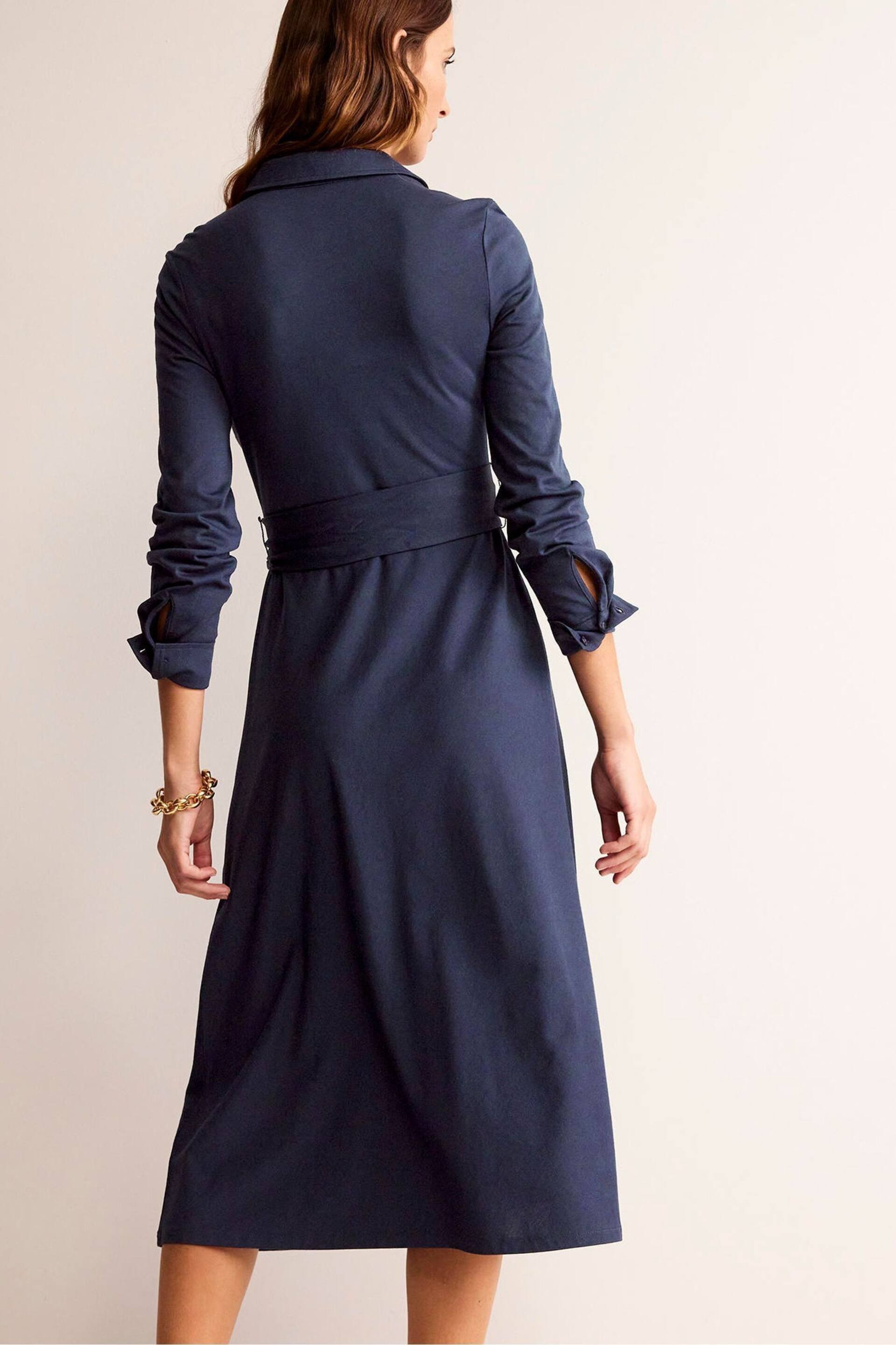 Boden Blue Laura Jersey Midi Shirt Dress - Image 2 of 5