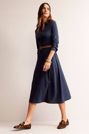 Boden Blue Laura Jersey Midi Shirt Dress - Image 3 of 5
