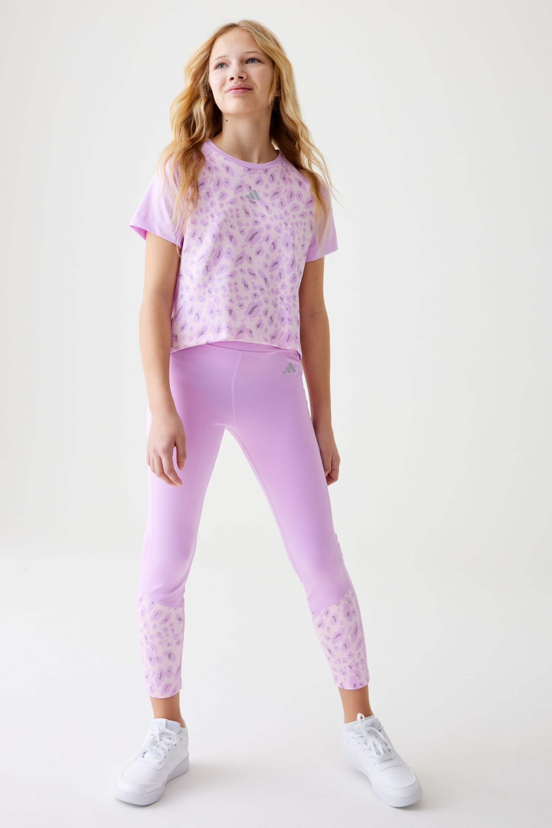 adidas Purple Kids Sportswear Optime 7/8 Leggings - Image 1 of 10