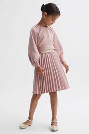 Reiss Pink Ezra Junior Pleated Elasticated Skirt - Image 3 of 6