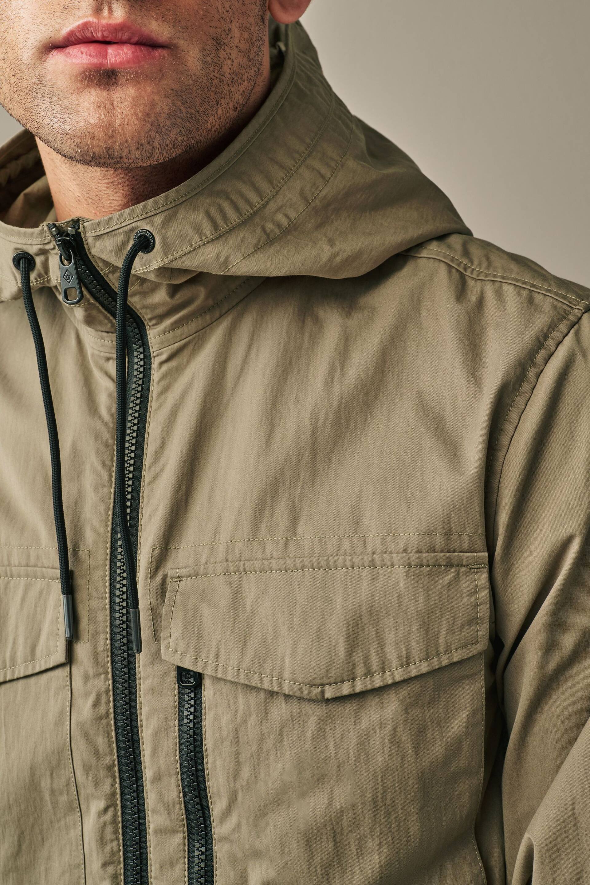 Natural Hooded Utility Shacket - Image 5 of 11