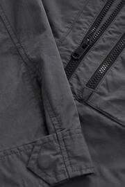 Slate Grey Hooded Utility Shacket - Image 12 of 14