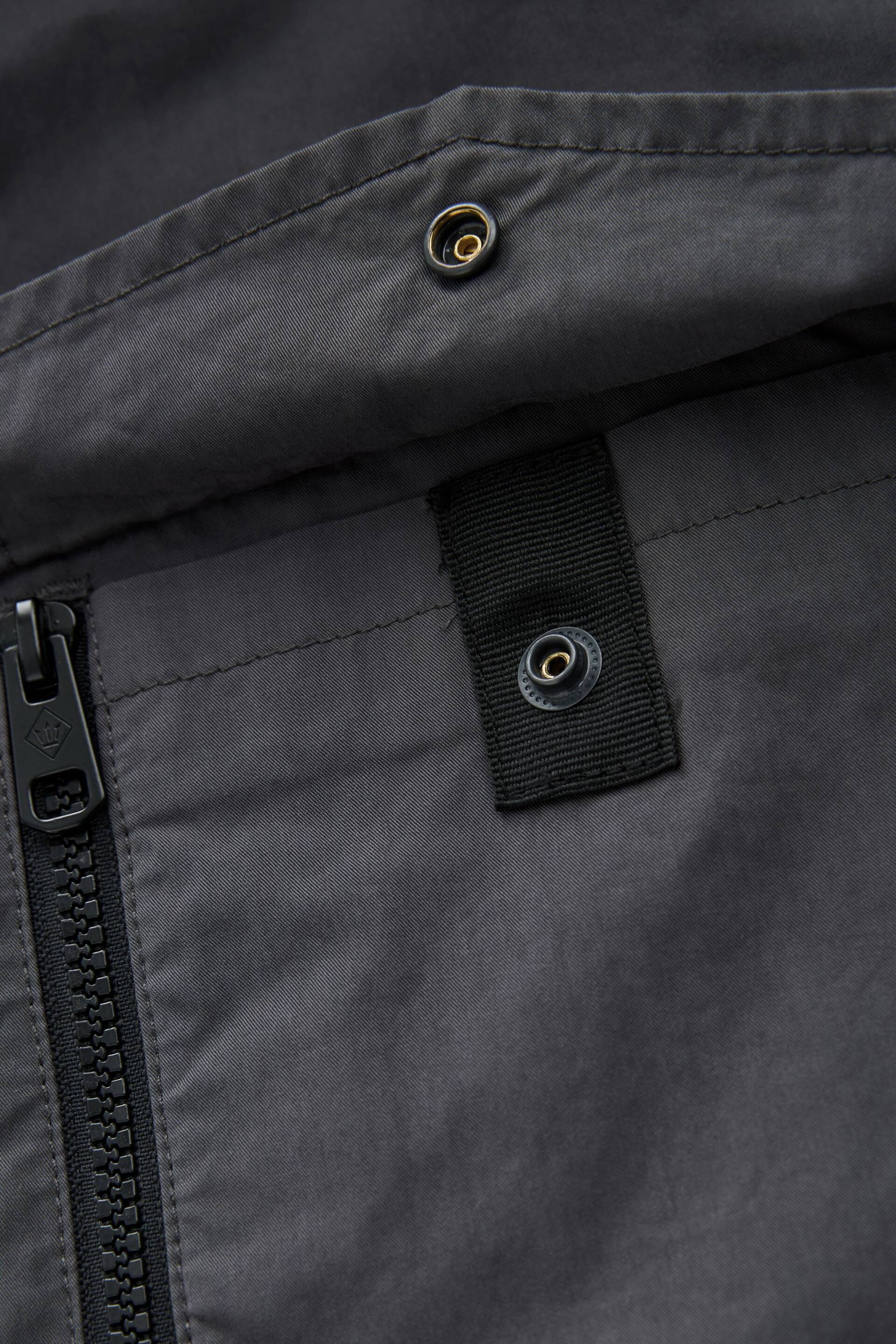 Slate Grey Hooded Utility Shacket - Image 13 of 14