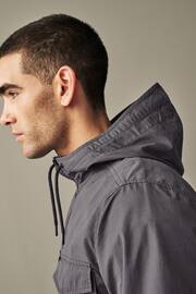 Slate Grey Hooded Utility Shacket - Image 5 of 14