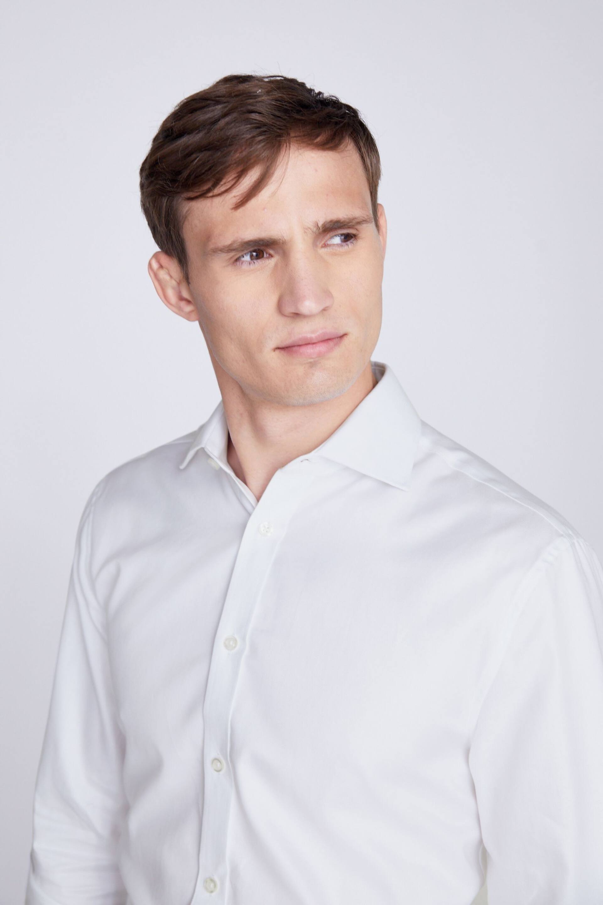 MOSS White Double Cuff Twill Shirt - Image 2 of 4