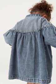 Blue Denim Embroidered Cotton Shirt Dress (3mths-8yrs) - Image 3 of 7