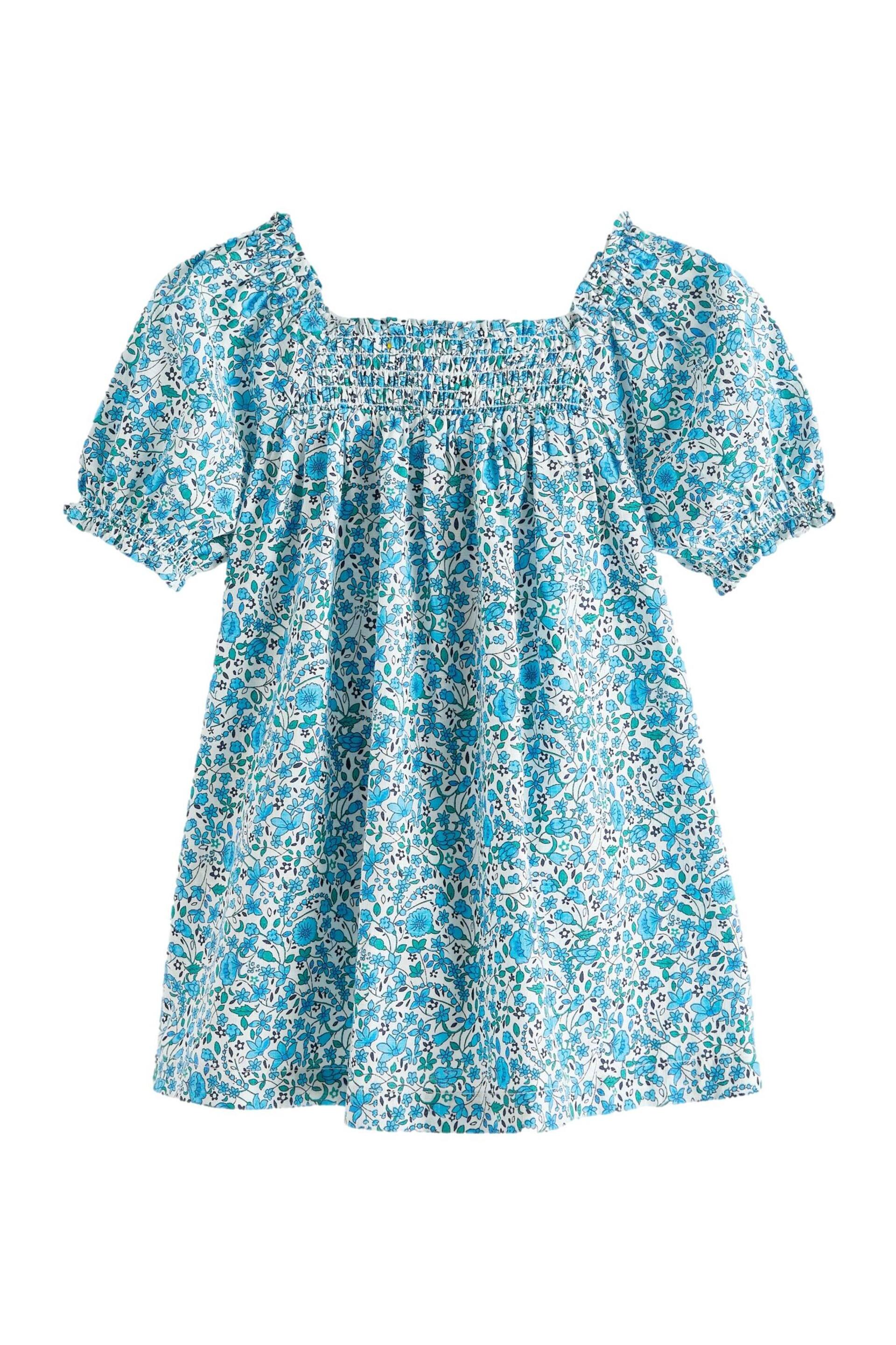 Blue Ditsy Puff Sleeve Dress (3mths-8yrs) - Image 5 of 7
