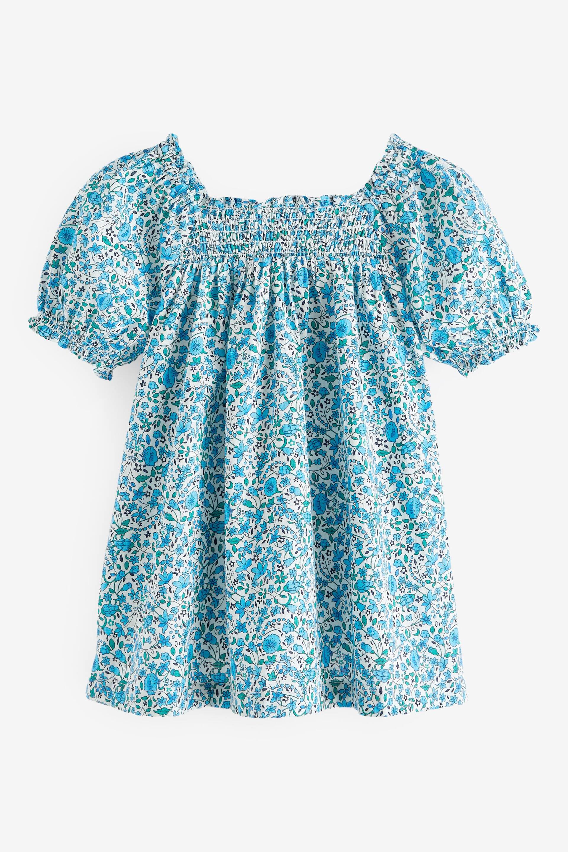 Blue Ditsy Puff Sleeve Dress (3mths-8yrs) - Image 6 of 7