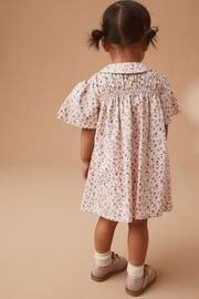 Pink Ditsy Shirred Cotton Dress (3mths-7yrs) - Image 3 of 6