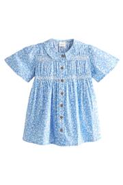 Blue Ditsy Shirred Cotton Dress (3mths-7yrs) - Image 5 of 7