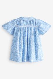 Blue Ditsy Shirred Cotton Dress (3mths-7yrs) - Image 6 of 7