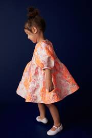 Pink/Orange Floral Jacquard Prom Dress (12mths-10yrs) - Image 4 of 8