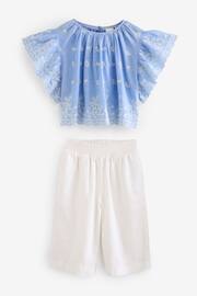 Blue Embroidered Blouse And Trousers Set (3mths-8yrs) - Image 4 of 6