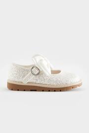 White Glitter Bow Mary Jane Bow Shoes - Image 2 of 5