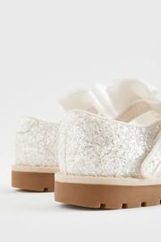 White Glitter Bow Mary Jane Bow Shoes - Image 4 of 5