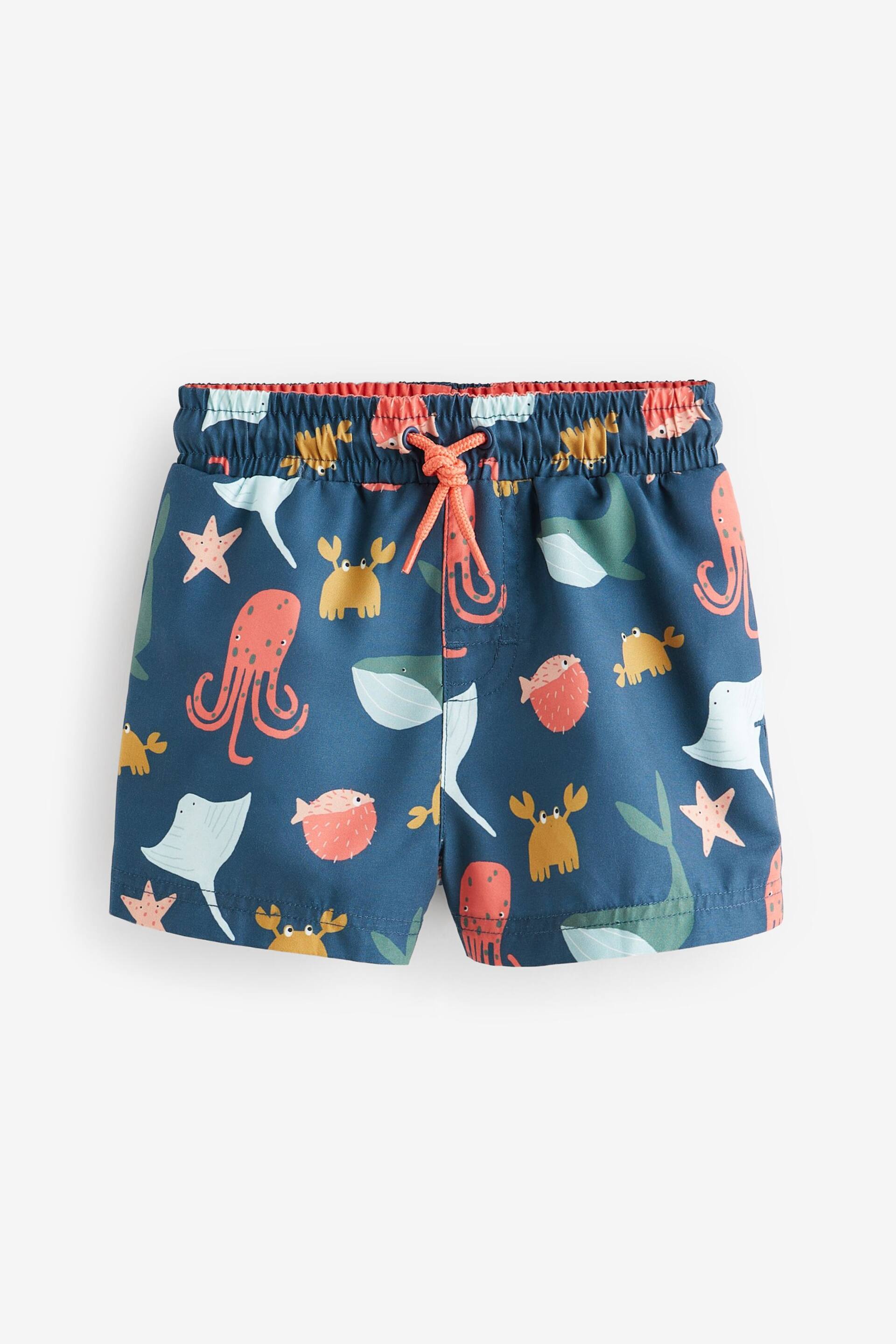 Navy Printed Swim Shorts (3mths-7yrs) - Image 5 of 6