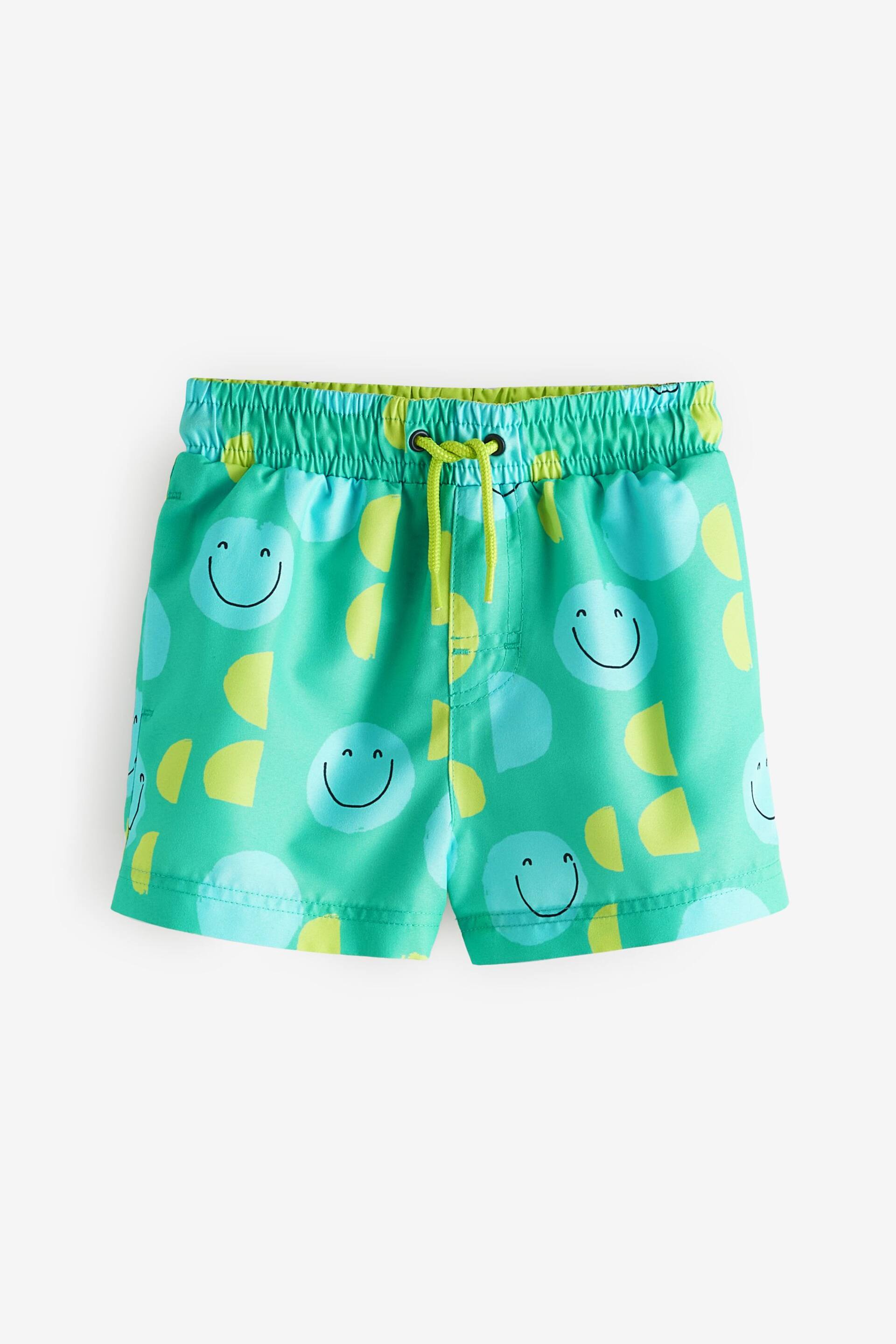 Green/Yellow Printed Swim Shorts (3mths-7yrs) - Image 2 of 4