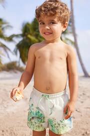 White/Green Printed Swim Shorts (3mths-7yrs) - Image 3 of 7