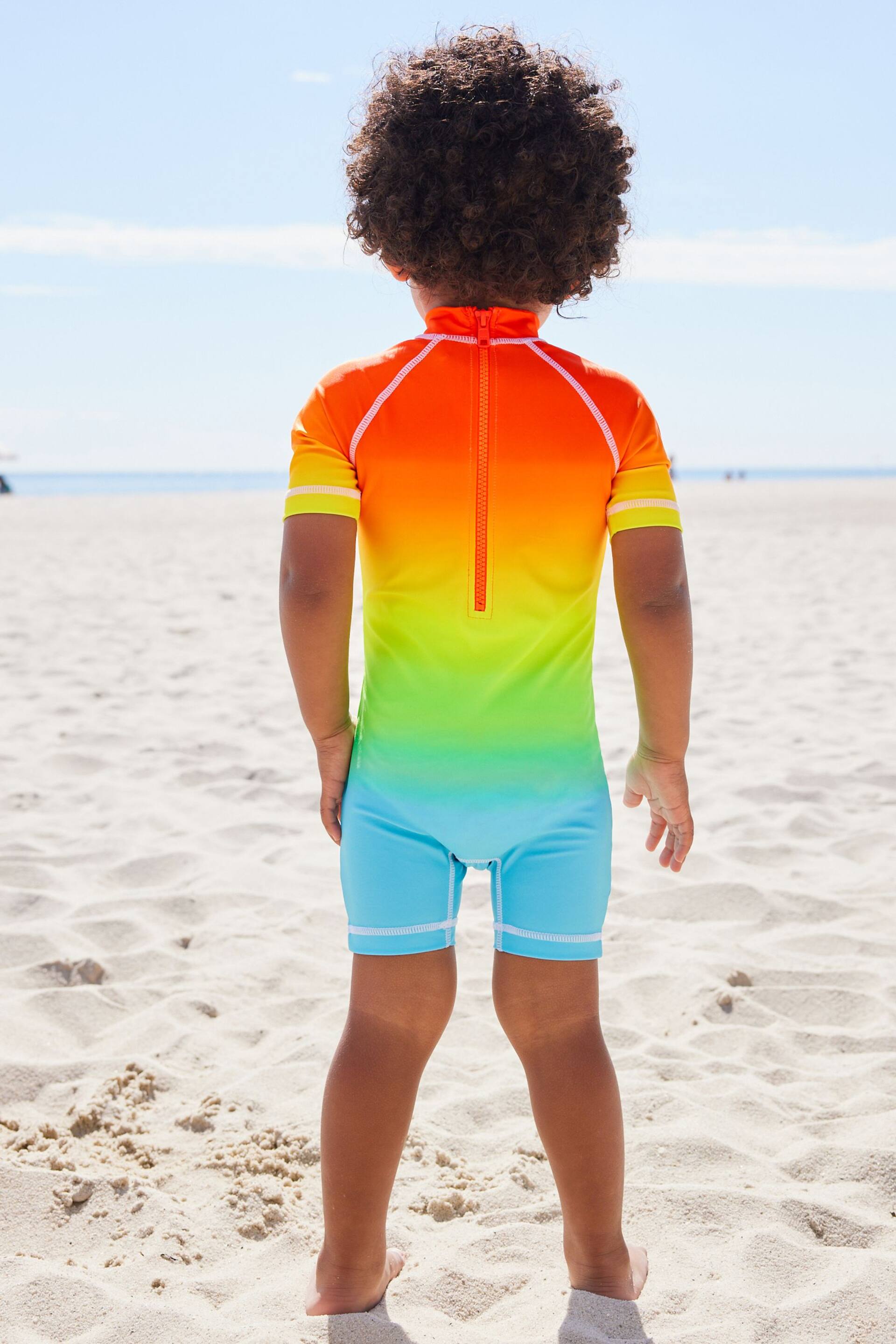 Rainbow Dip Dye Sunsafe All-In-One Swimsuit (3mths-7yrs) - Image 4 of 9