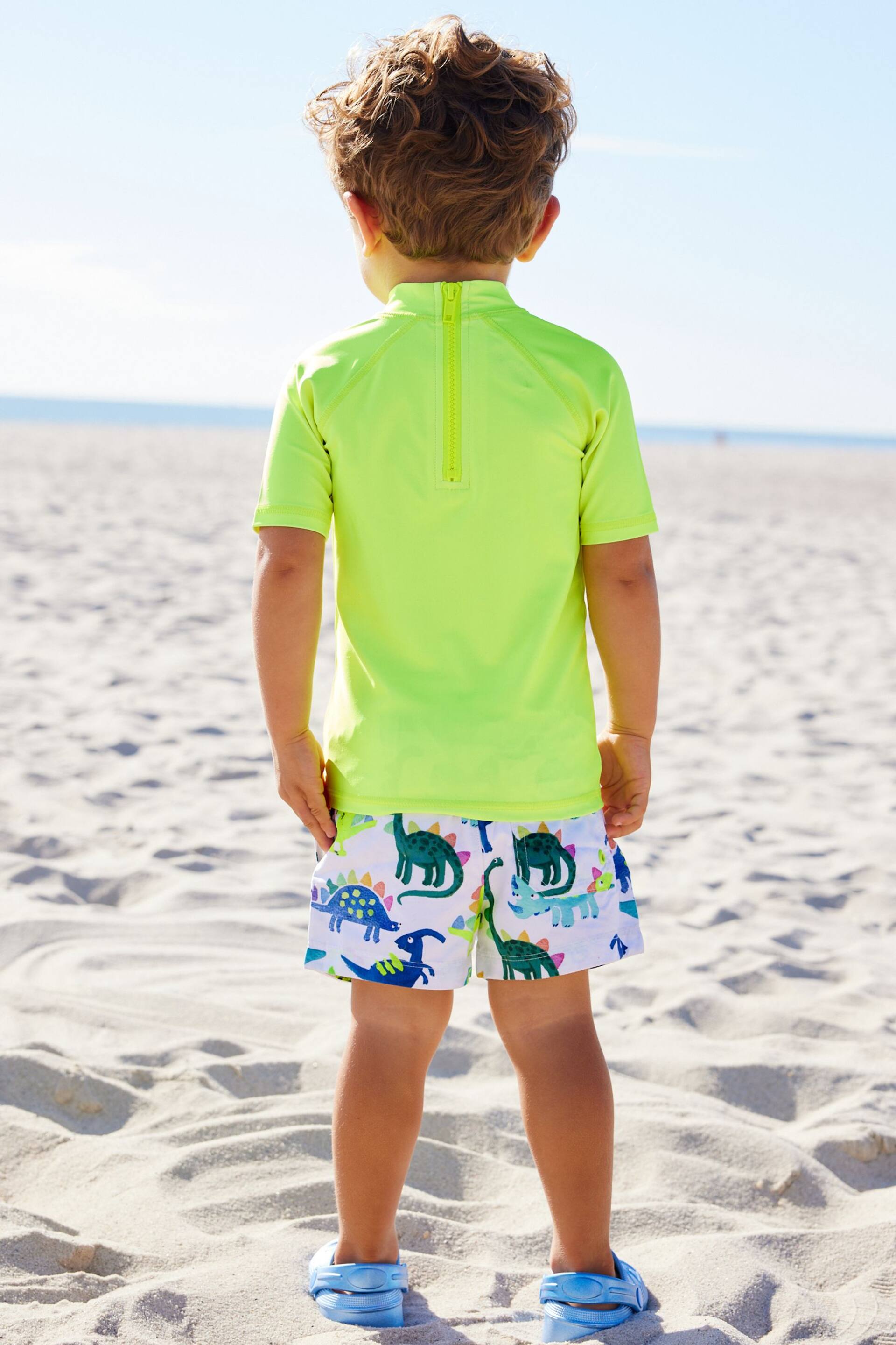 Yellow Dinosaur Sunsafe Top and Shorts Set (3mths-7yrs) - Image 4 of 9