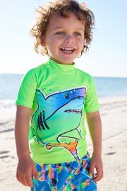 Green Rainbow Shark Sunsafe Top and Shorts Set (3mths-7yrs) - Image 5 of 9