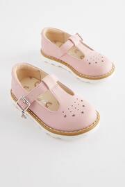 Pink Standard Fit (F) T-Bar Shoes - Image 3 of 6