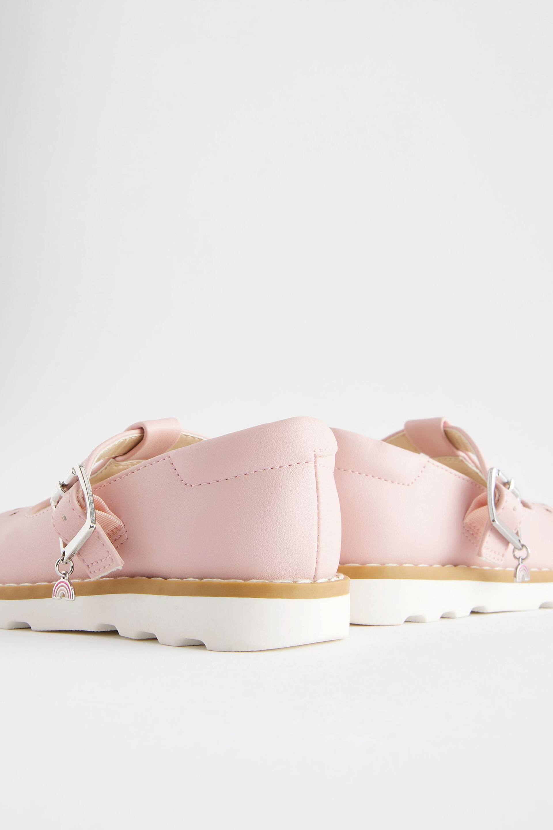 Pink Standard Fit (F) T-Bar Shoes - Image 4 of 6