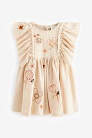 Neutral Short Sleeve Embroidered Dress (3mths-7yrs) - Image 6 of 8