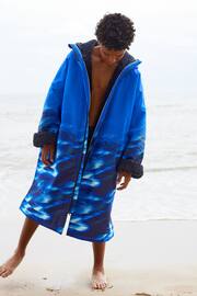 Blue Printed Waterproof Changing Robe (3-16yrs) - Image 2 of 11