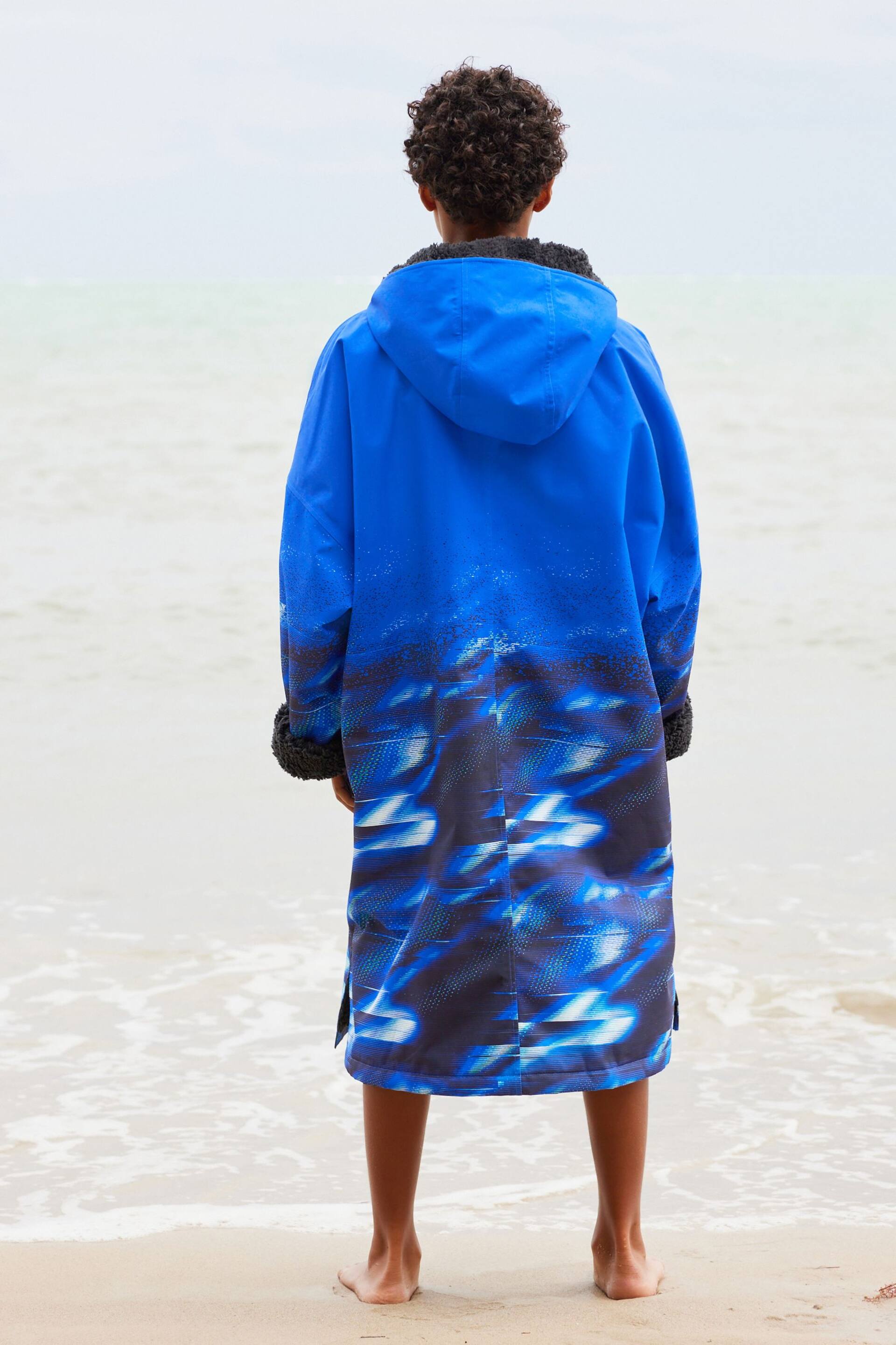 Blue Printed Waterproof Changing Robe (3-16yrs) - Image 3 of 11