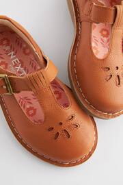 Tan Brown Leather T-Bar Shoes - Image 3 of 6