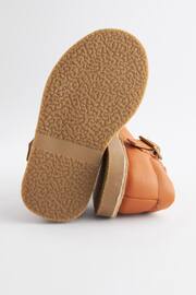 Tan Brown Leather T-Bar Shoes - Image 6 of 6