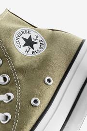 Converse Khaki Green Chuck Taylor All Star High Top Lift Trainers - Image 8 of 9