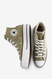 Converse Khaki Green Chuck Taylor All Star High Top Lift Trainers - Image 9 of 9